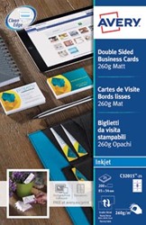 Avery visitekaartjes voor inkjet Quick&Clean mat 260 gram