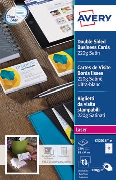 Avery visitekaartjes Quick&Clean 220 gram