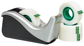 Scotch plakbandafroller C60 zilver + 4 rollen Magic Tape-2