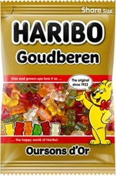 Haribo snoep goudbeertjes zak van 250 g
