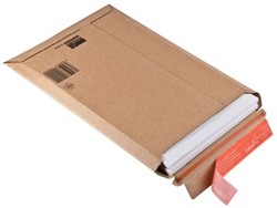Boekverpakking kartonnen envelop Colompac 23,5 x 34 x 3,5 cm bruin pk/20