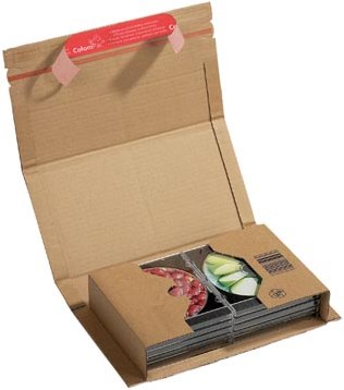 Boekverpakking Colompac 25,1 x 16,5 x 6 cm bruin pk/20