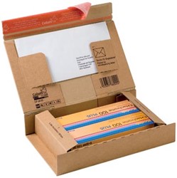 Boekverpakking Colompac 21,5 x 15,5 x 4,3 cm met pocket voor envelop pk/20
