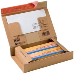 Boekverpakking Colompac 21,5 x 15,5 x 4,3 cm met pocket voor envelop pk/20