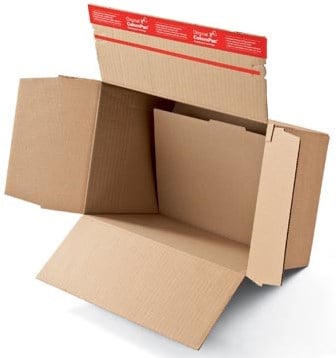 Kartonnen dozen met automatische bodem Colompac 22,9 x 16,4 x 5 cm bruin pk/10