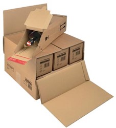 Flesverpakking voor 6 flessen 37,5 x 36,5 x 25 cm bruin pk/15