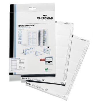 Zelf visitekaartjes printen formaat 54x90mm Durable Badgemaker