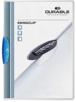 Durable klemmap Swingclip transparant blauw