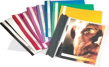 Snelhechters Durable met etiketvenster A4 zwart PK/10