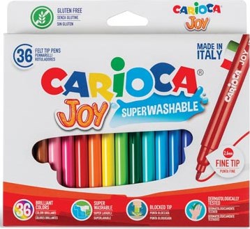 Carioca Viltstift Joy Superwashable 36 stiften in een kartonnen etui