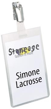 Durable badge met clip 90 x 60 mm verticaal