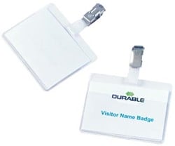 Durable badge met clip