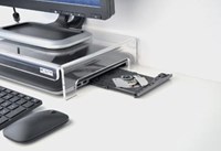 Transparante monitorstandaard / laptopstandaard vaste hoogte 7cm Desq-2