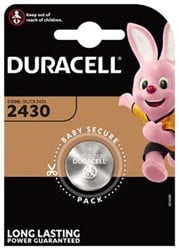CR2430 knoopcel batterij Duracell lithium 3V 280mAh