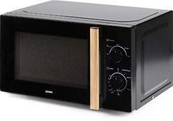 Domo microgolfoven 25,5 cm 20 l zwart met houtlook afwerking