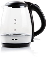 Waterkoker uit glas en RVS 1,2 liter 2200W Domo