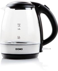 Waterkoker uit glas en RVS 1,2 liter 2200W Domo