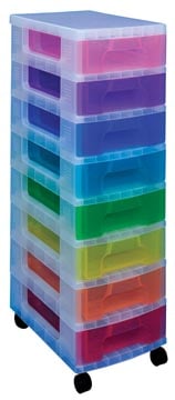 Plastic Opbergdoos met Deksel Really Useful Box Ladekast 42x30x92.5 cm Regenboogkleuren