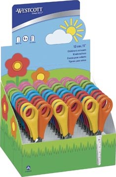 Westcott kinderschaar, display met 30 stuks in geassorteerde kleuren