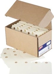 Kartonnen labels 26 x 60 mm bruin kraft karton