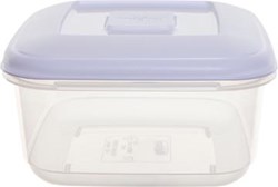 Whitefurze vershouddoos vierkant 1,6 liter, transparant met wit deksel