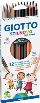 Giotto Stilnovo Skin Tones kleurpotloden, ophangbaar kartonnen etui met 12 potloden-2