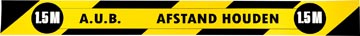 Gallery vloersticker, houd  1,5 meter afstand, ft 80 x 8 cm, geel/zwart