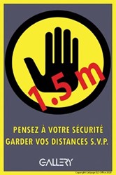 1,5 meter afstand sticker Frans A5