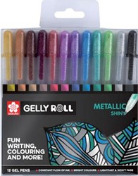 Sakura roller Gelly Roll Metallic, etui van 12 stuks in geassorteerde kleuren