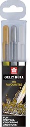 Sakura roller Gelly Roll Mix, etui met 3 stuks (goud, zilver en wit)