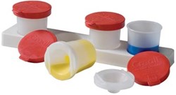 Antiknoeipot voor verf set van 4 potjes van 320 ml met rood deksel