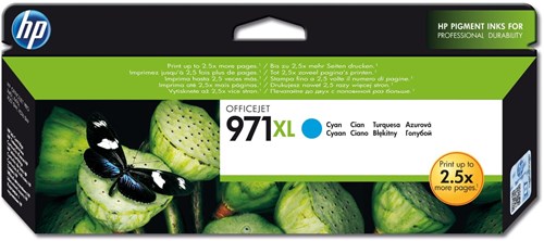 HP 971XL cartridge CN626AE cyaan hoge capaciteit