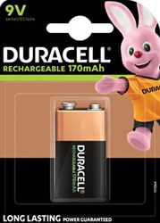 9 volt batterij Duracell Supreme HR9V oplaadbaar 1 stuk