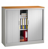Half hoge roldeurkast 105x120x43cm aluminium met topblad