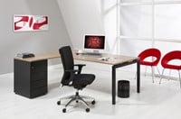 Hoekbureau met ladeblok
