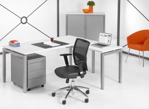 Hoekbureau wit aluminium