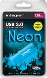 Integral Neon USB stick 128GB USB 3.0 blauw