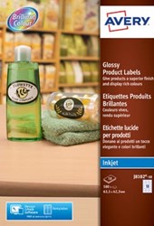 AVERY Glanzende productetiketten ft 63,5 x 42,3 mm, ovaal, 180 stuks, 18 per blad