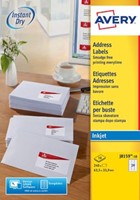 AVERY universele etiketten 63,5 x 33,9mm 240 24 etiketten per vel