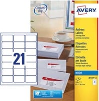 AVERY universele etiketten 63,8 x 38,1mm 21 etiketten per vel-2