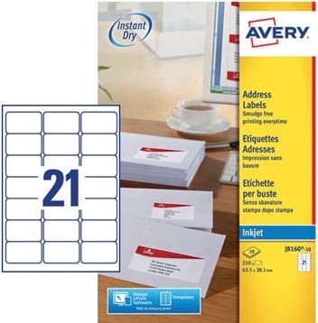AVERY universele etiketten 63,8 x 38,1mm 21 etiketten per vel-2