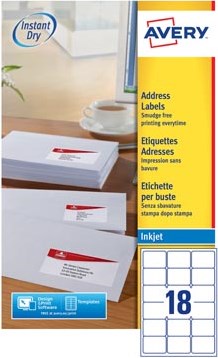AVERY Verzendetiketten 63,5 x 46,6mm 18 etiketten per vel-3