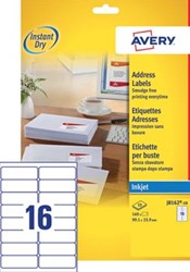 AVERY universele etiketten 99,1 x 33,9mm 16 etiketten per vel