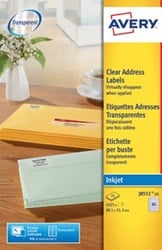 AVERY transparante etiketten 38,1 x 21,2mm 65 etiketten per vel