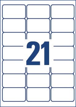 AVERY transparante etiketten 63,5 x 38,1mm 21 etiketten per vel-2