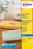 AVERY transparante etiketten 63,5 x 38,1mm 21 etiketten per vel