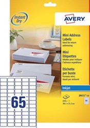 AVERY universele etiketten 38,1 x 21,2mm 65 etiketten per vel