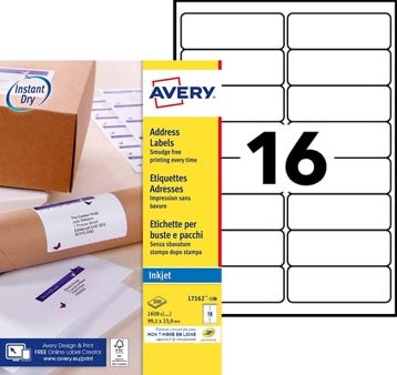 AVERY universele etiketten 99,1 x 33,9mm 16 etiketten per vel-2