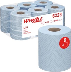 Kimberly-Clark Professional poetspapier Wypall Reach, blauw, pak van 6 rollen