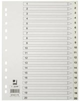 Tabbladen set 1-20 met indexblad A4 wit-2